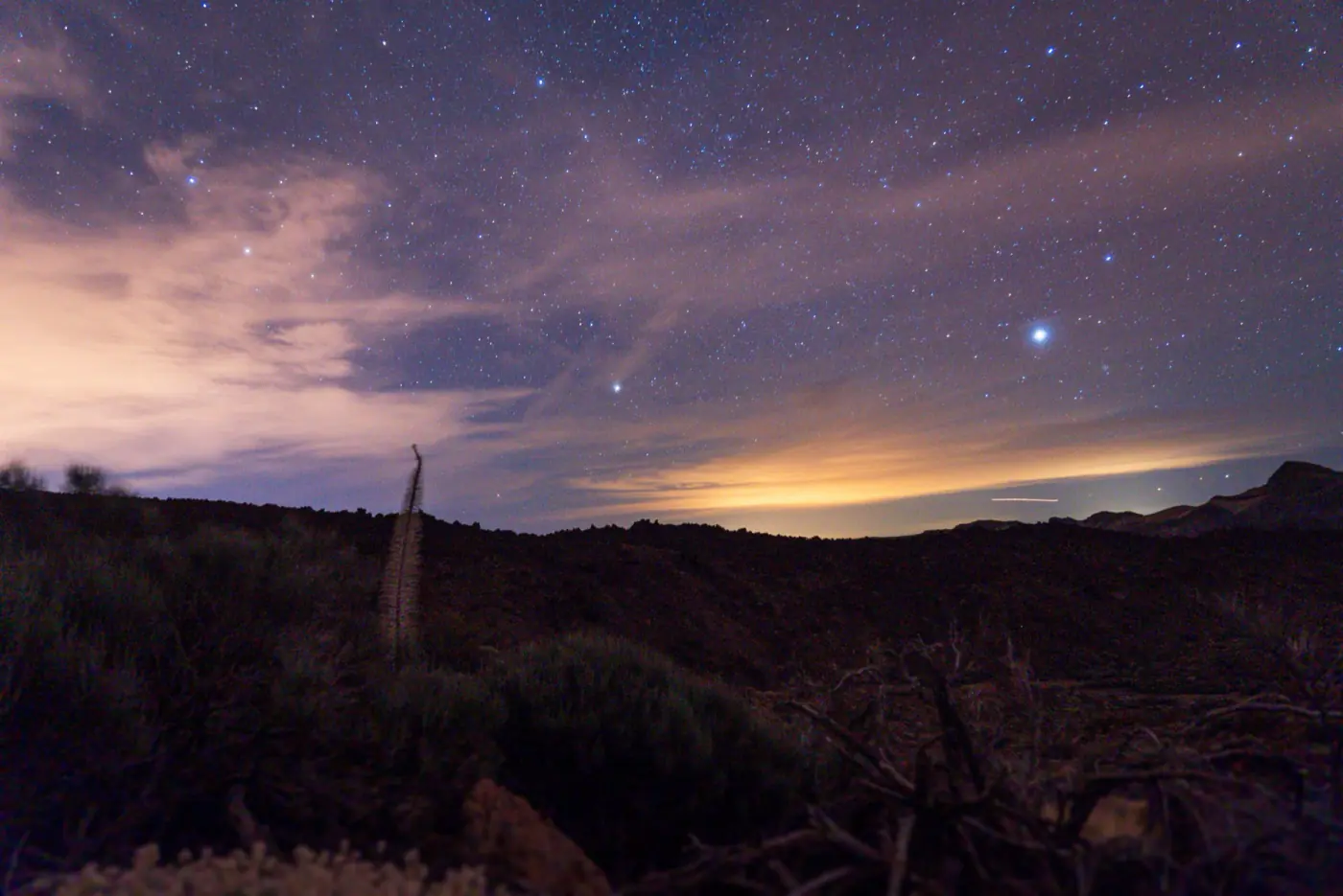 Vía Láctea sobre el Parque Nacional del Teide
